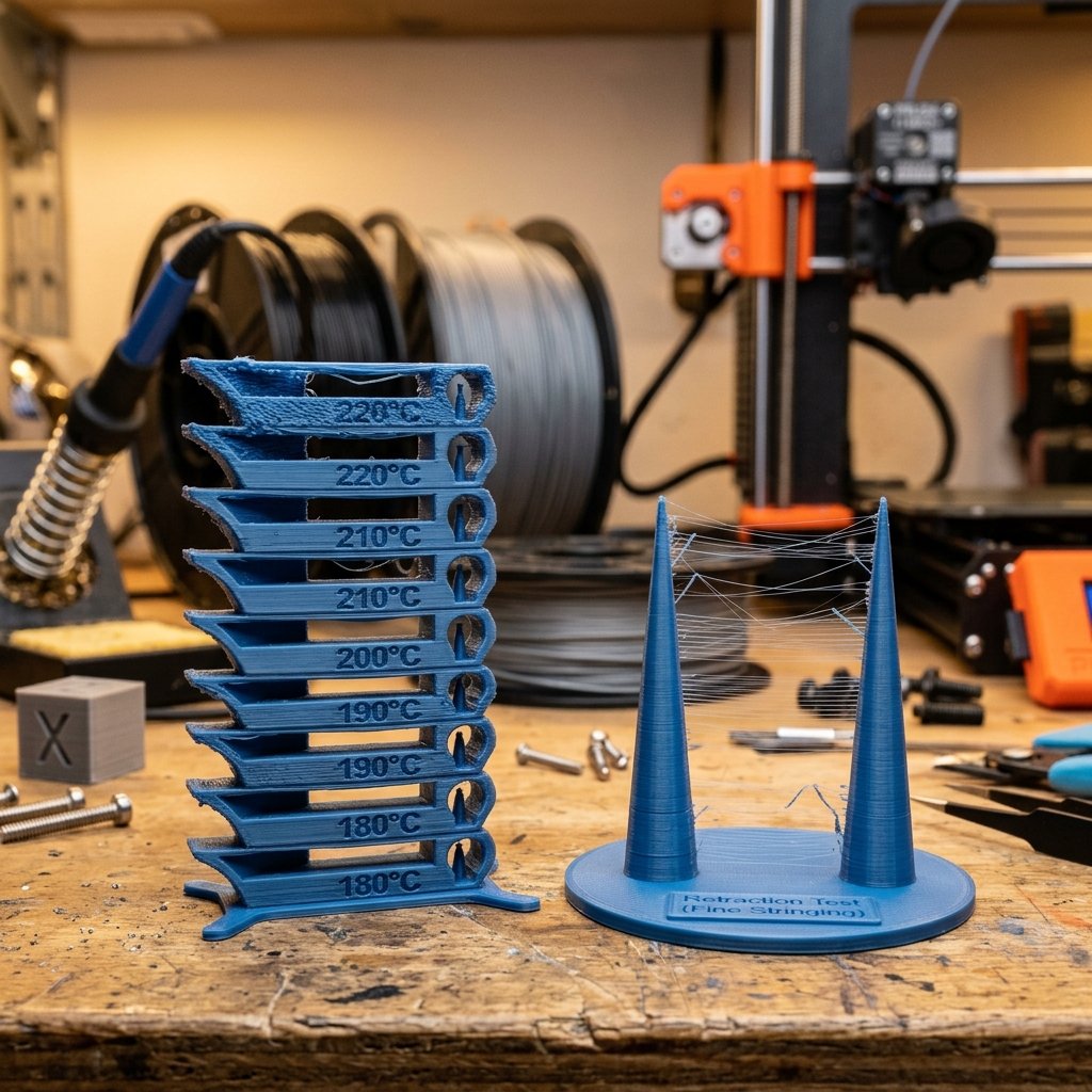 Temperature Tower and Retraction Stringing Test Comparison